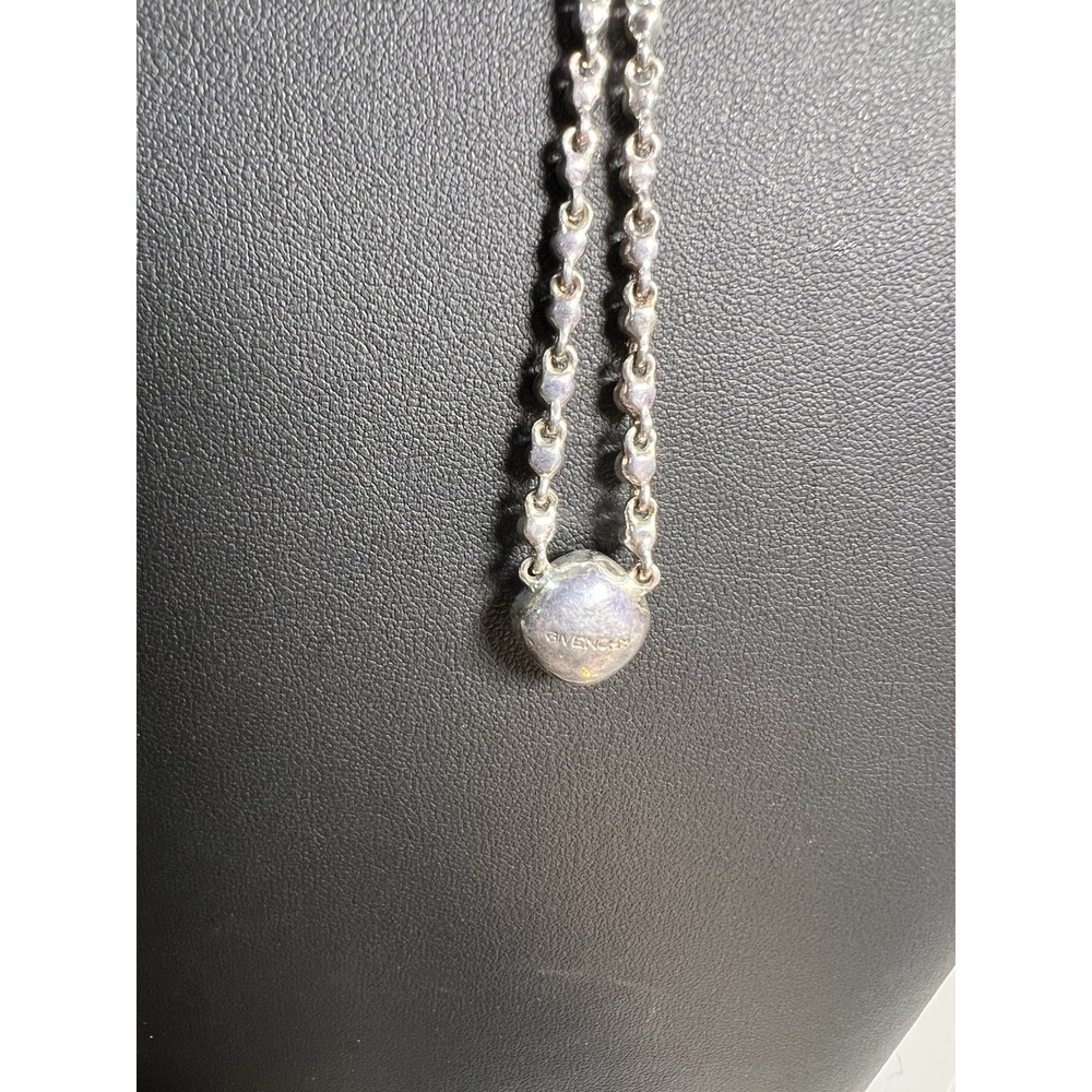 Givenchy Silver Tone Crystal Necklace Y Drop - Picture 3 of 6
